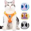 Pet Dog Cat Breathable Adjustable Harness Pet Night Reflection Vest with Leash Chest D-ring Design