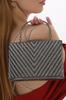 Women's Stylish and Useful Evening Dress Bag Women's Black Color Triangle Stone Evening Dress Clutch Portfolio Bag