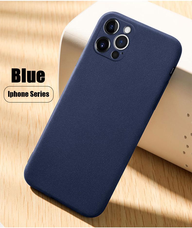 Ультратонкий матовый чехол Sandstone для iPhone 15 14 13 Pro 12 11 Pro Max Mini 16 Plus Тонкий мягкий противоударный чехол TPU с защитой от царапин