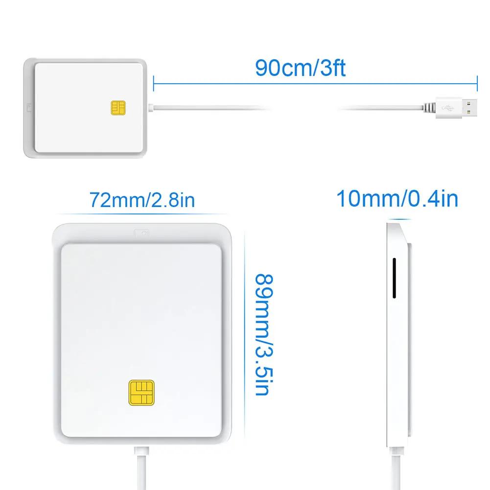 USB 2.0 Устройство для чтения смарт-карт с поддержкой горячей замены памяти для ID-карт, банковских карт, SIM-карт, CAC-карт, Клонер, Разъем-адаптер для Windows 7/8/8.1/10