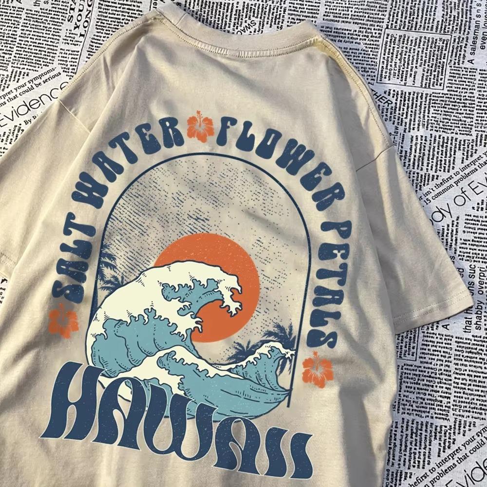 Красивые узоры с лепестками соленой воды Футболки Мужская повседневная одежда Удобные летние топы Винтажная свободная футболка