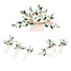 New Chinese Style Xiuhe Bridal Headdress Leaf Rhinestone Hair Comb Pin High-end Hair Accessories Hairpin Comb Set