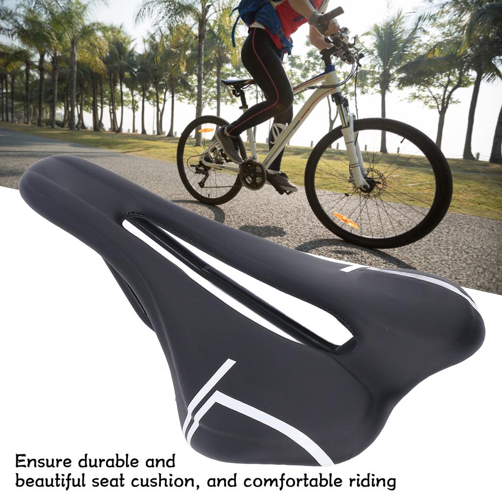 Mountain Bike Saddle Cushion Microfib PU Lth Hollow Brthable for Road Riding
