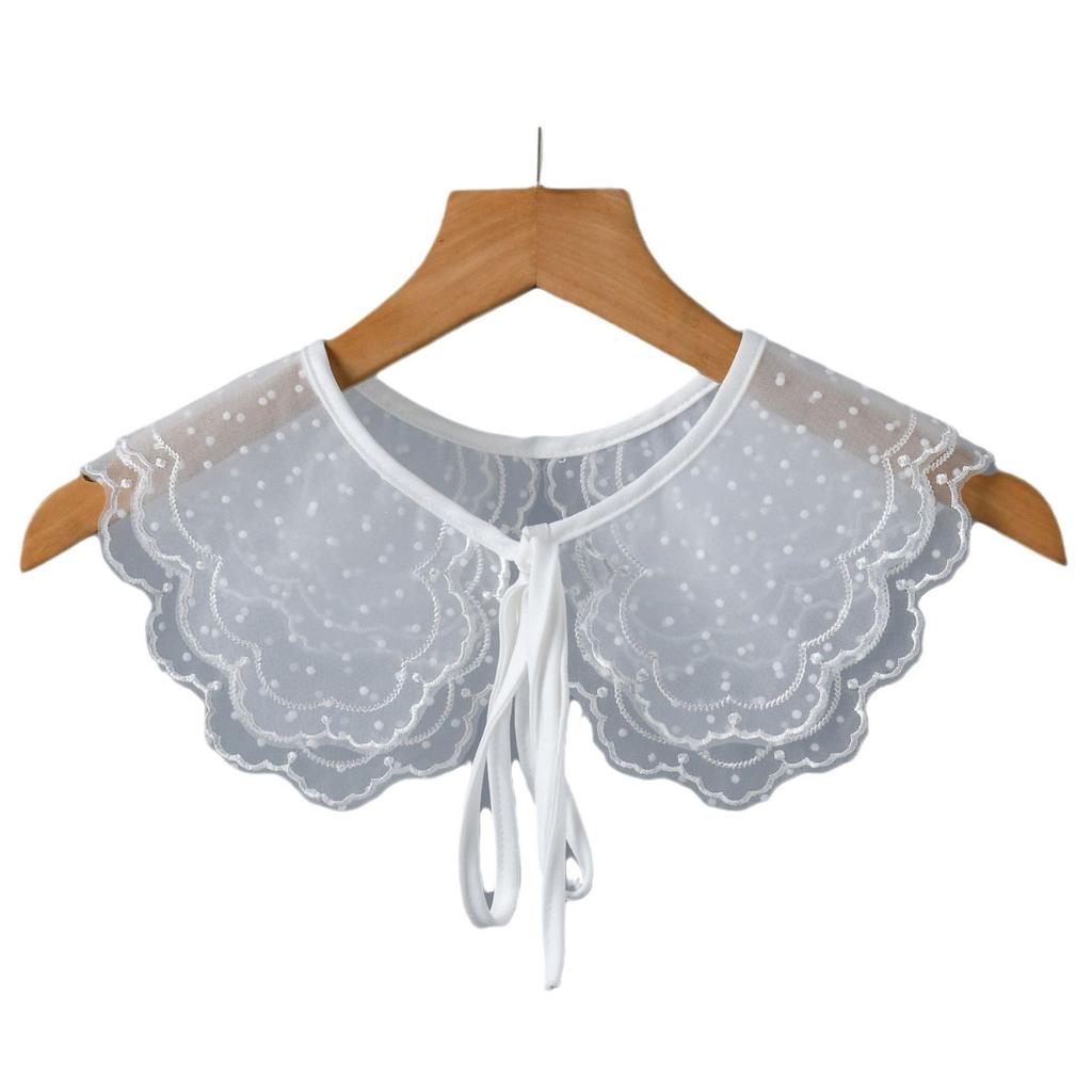 Girls Lace Shirt Detachable Collar for Womens Adjustable Strap Lace Up Shawl Small Shoulder Wraps Small Cape Fake Collar