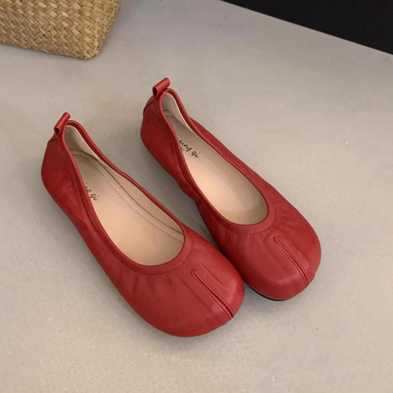 Модная SUOJIALUN 2025 Осень Новая Женская Обувь на Плоской Подошве Модный Круглый Носок Мелкие Слипоны Женские Повседневные Одинарные Туфли Мягкий Плоский Каблук Балетки