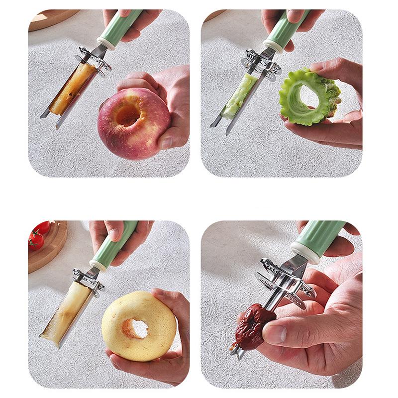 Регулируемый инструмент для удаления сердцевины фруктов и овощей, Модернизированный нож для болгарского перца 2-в-1 и удалитель семян, Для удаления сердцевины фруктов и овощей