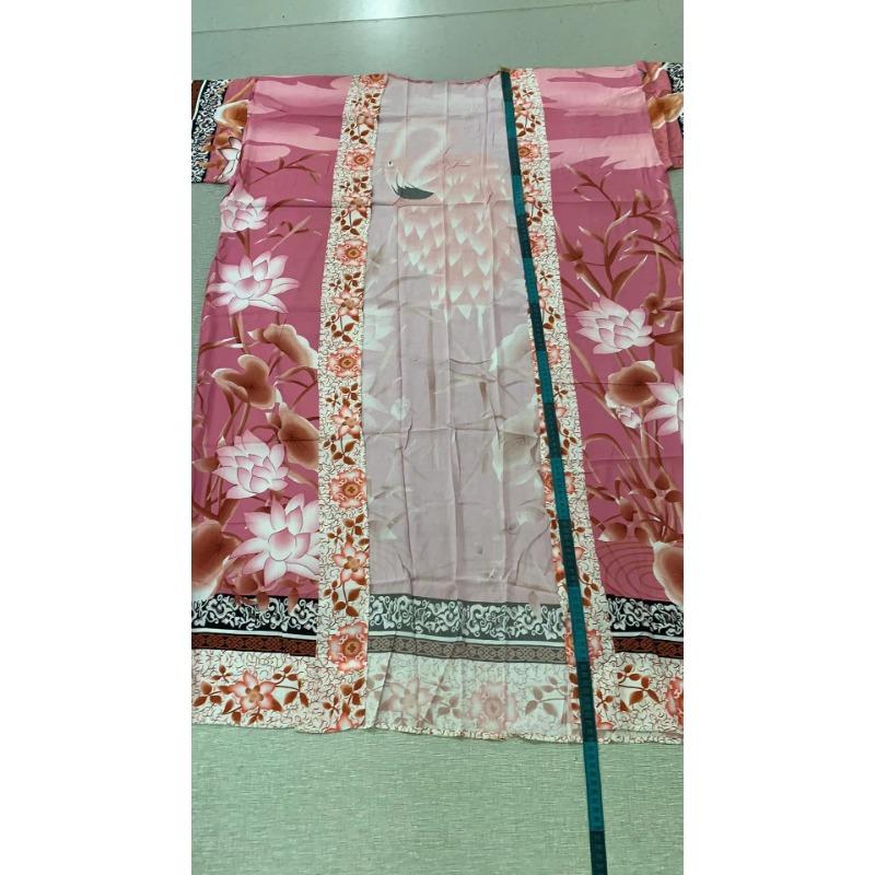 Женский цветочный принт Кимоно Накидка Бохо Длинный рукав Прозрачное Пляжное Кимоно с поясом