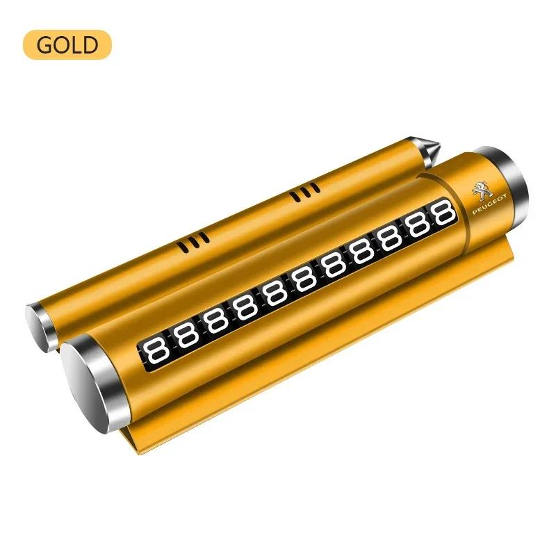New Car Temporary Parking Card Rotate Phone Number Plate Aluminum Parking For Peugeot 308 408 508 RCZ 208 3008 2008 206 207 307