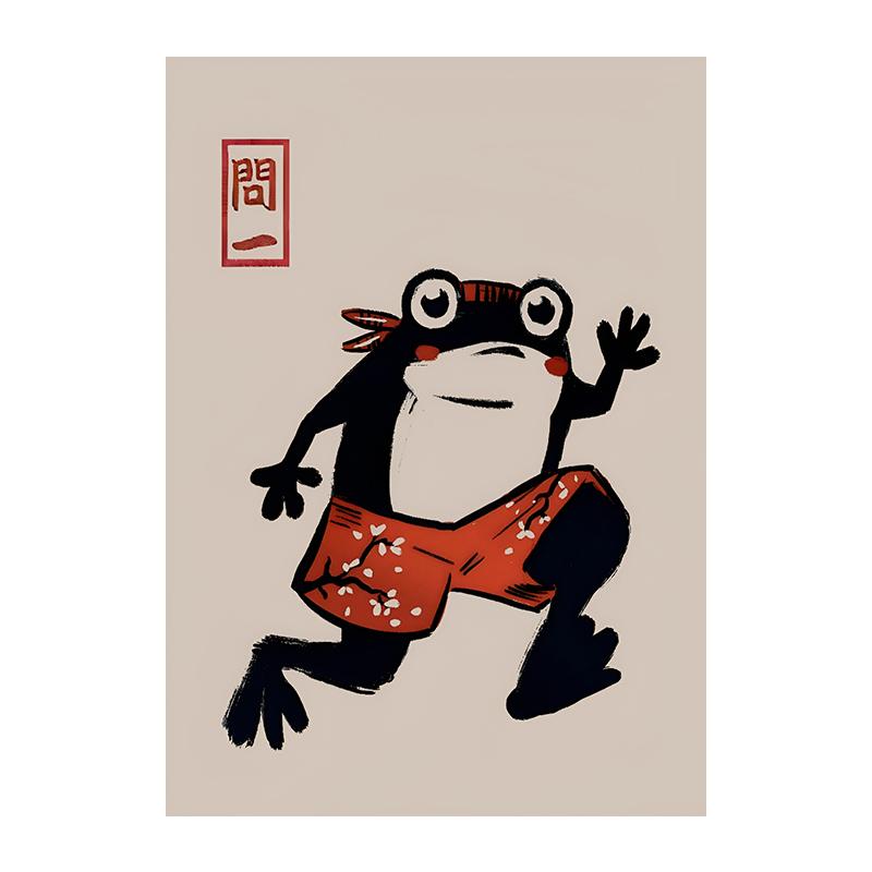 Винтажный японский Мацумото Ходжи лягушка настенный холст с принтом художественный постер милая зеленая жаба картина для гостиной домашний декор Cuadros