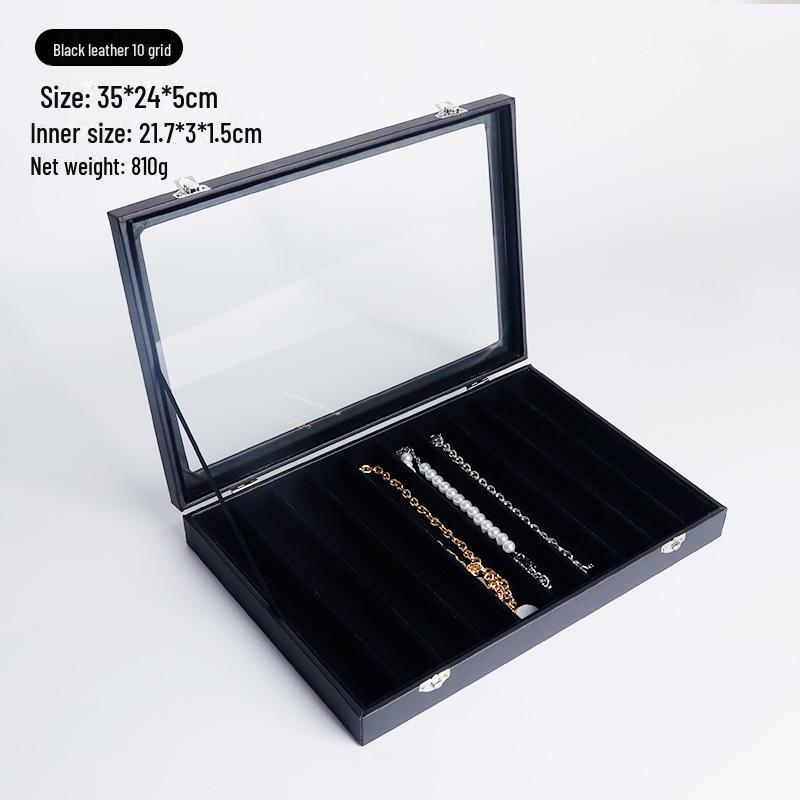 Черная бархатная шкатулка для украшений с решеткой и крышкой — высококачественное пыленепроницаемое хранилище для ожерелий, колец и сережек
