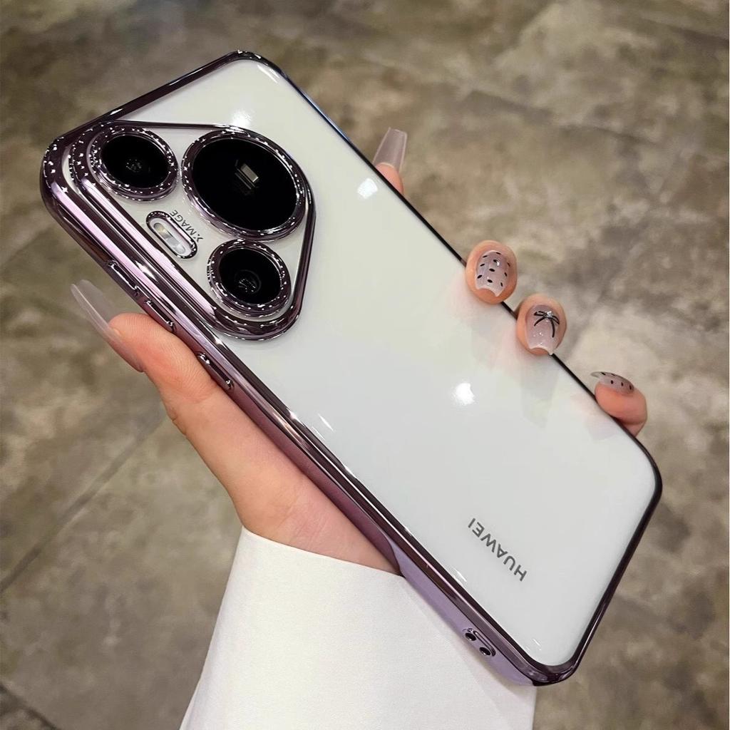 Применимо к чехлу для мобильного телефона Huawei Pura80pro, продвинутый датчик, гальваническое покрытие, прозрачный, P70, всесторонний, защита объектива от падения, мягкий чехол