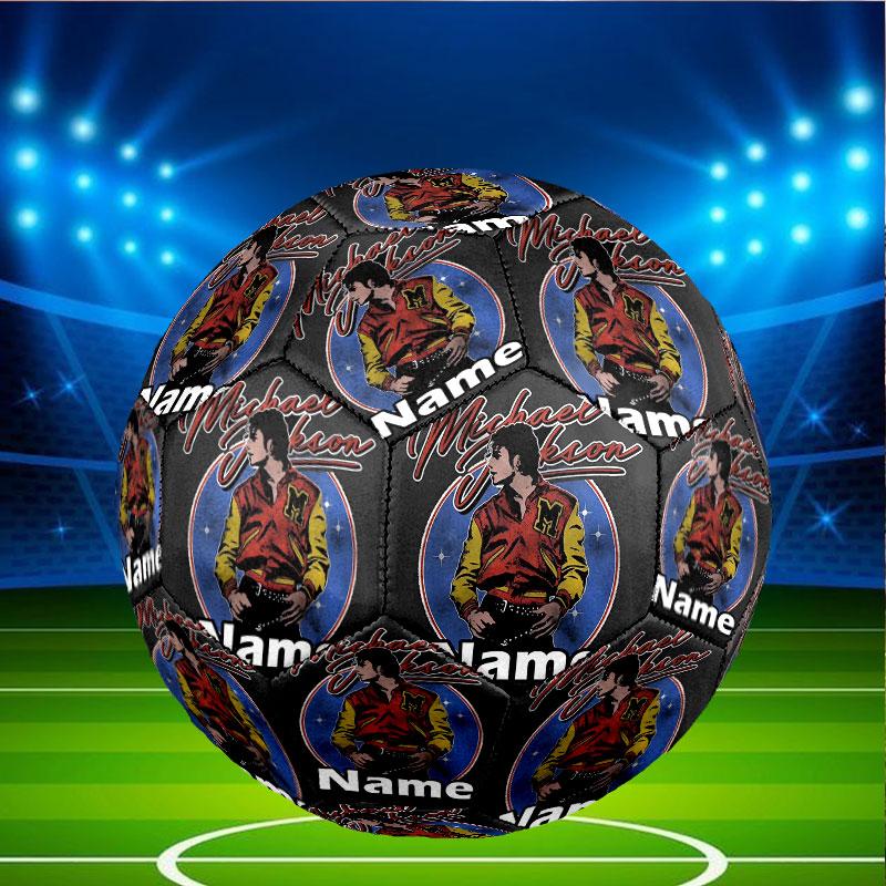 Custom Name Personalized Michael Jackson Print Size 5 Soccer Ball Training & Match Football, for Team, Kicking, Gift for Football Enthusiasts