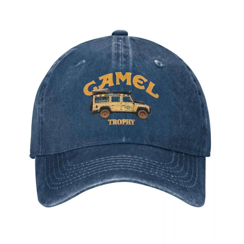 Camel Trophy Style Baseball Caps Distressed Denim Washed Hats Cap Vintage Outdoor Workouts Adjustable Snapback Cap