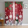 Christmas Window Curtain Snowman Snowflake Tulle Curtain Sheer Valances Curtains For Living Room Home Decoration Drape Panel