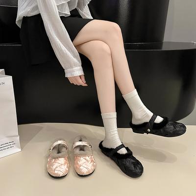 Туфли Мао Мао женские хлопковые туфли Дуду верхняя одежда 2025 женские новые нежные маленькие ароматные осенне-зимние туфли Мэри Джейн из вечернего бархата