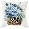 Hydrangea - themed Cozy Pillow Cover: Delicate Blooms, Butterflies and Heartfelt Quotes, Sofa Cushion Cover, Bedroom Room Decor