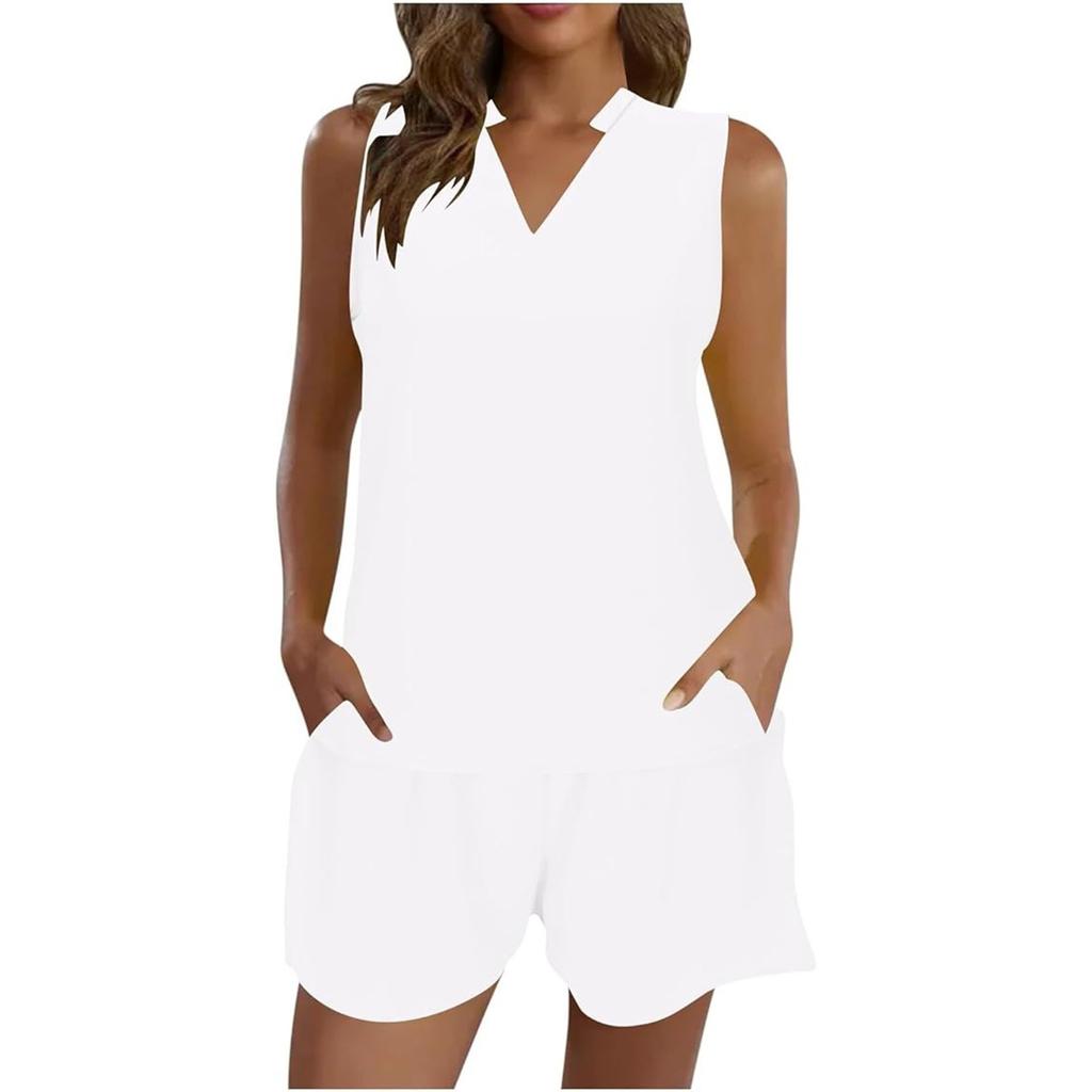 Женские модные повседневные однотонные шорты без рукавов с воротником-стойкой