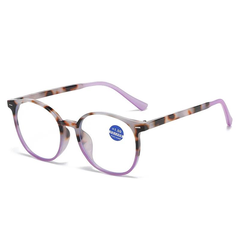 2025 унисекс модные очки для чтения в круглой оправе анти-синий свет пресбиопия винтажные сверхлегкие очки для дальнего зрения для мужчин и женщин