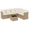 VidaXL Salon de Jardin avec Coussins 7 pcs, Canapés de Terrasse, Ensemble de Meubles de Patio, Mobilier d'Extérieur, Beige 3217688