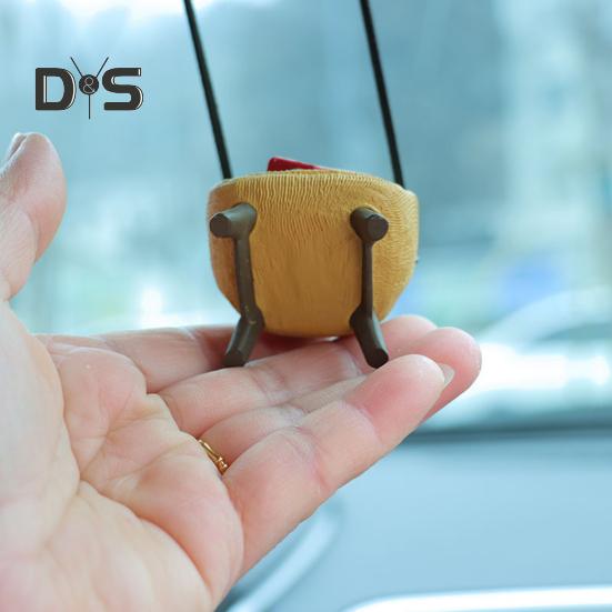 Подвесное украшение, очаровательное украшение в виде мультяшной лягушки со шнурком, легкое вешание, украшение для зеркала заднего вида, подвеска для салона автомобиля