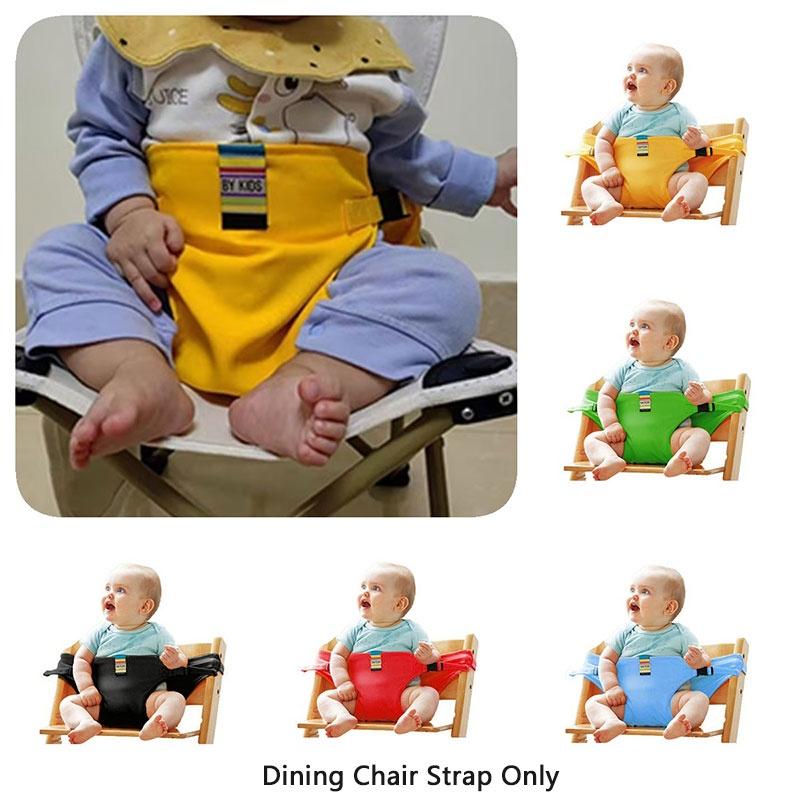 Складной детский безопасный стульчик для кормления с портативным дизайном и полиэстеровой тканью ярких цветов