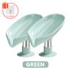 Soap Holder Drain Water Soap Dish Leaf Shape Soap Box Shower Soap Drainer Suction Cup Soap Container Modern Bathroom Accessories