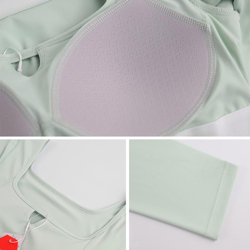 Топ для йоги LAHN с длинными рукавами и встроенной накладкой на грудь для похудения