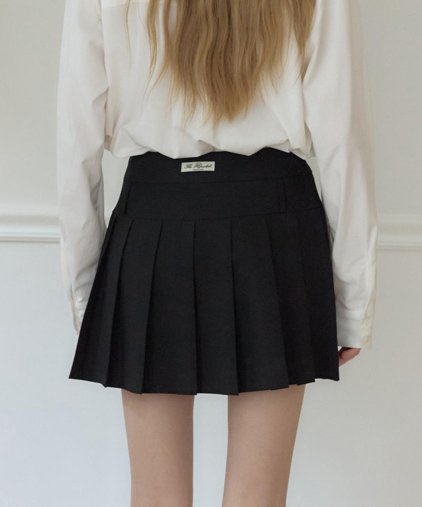 Our Hope Wool Pleated Short Skirt - Black