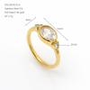 European and American fashion, light luxury, teardrop-shaped, closed-end stainless steel, plated14k Gold ring with cubic zirconia, a versatile ring