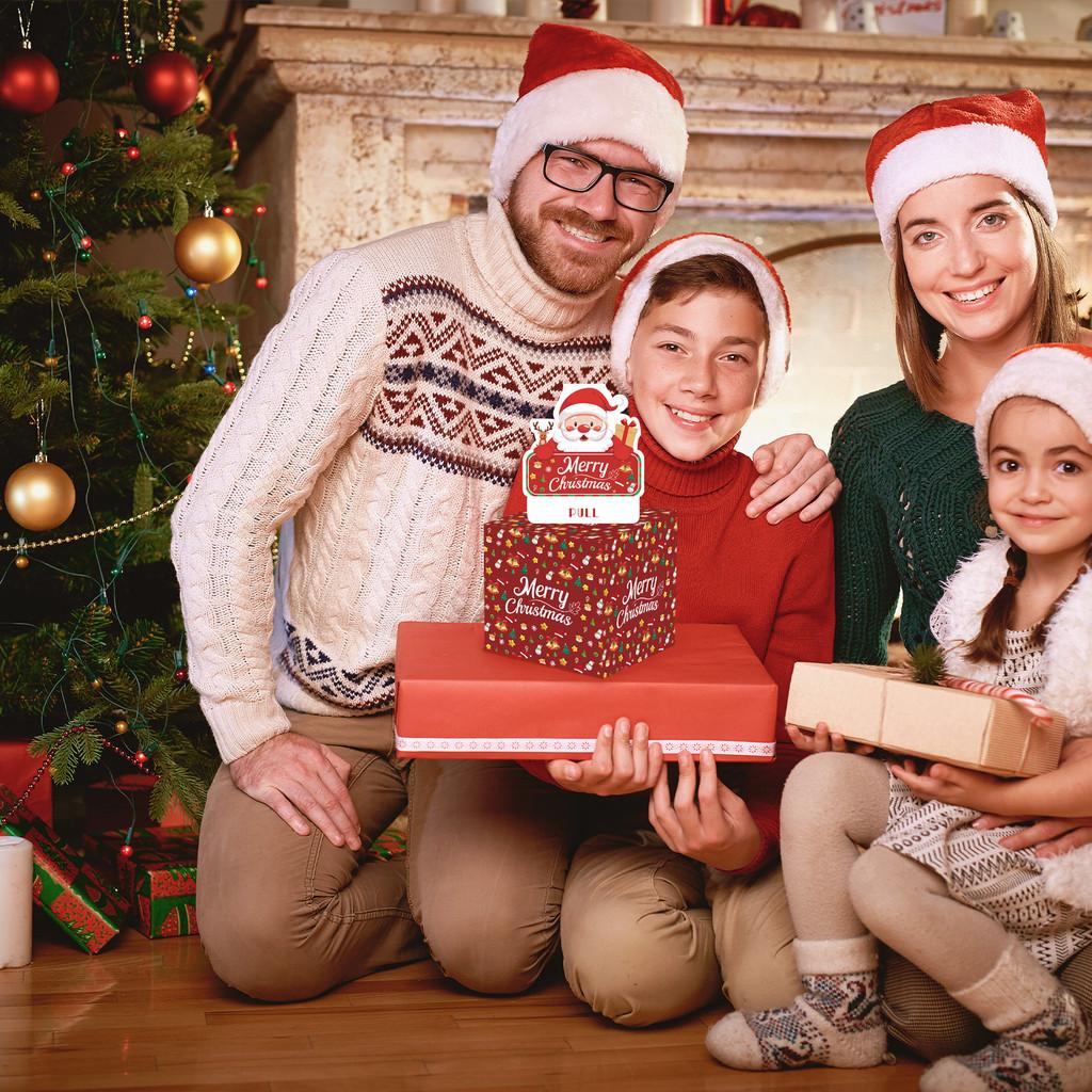 Red Claus Santa Pattern Surprise Gift Box Christmas Decoration Prop Atmosphere