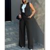 Women's Fashion Casual Suit Vest Sleeveless Wide-leg Pants Casual Suit