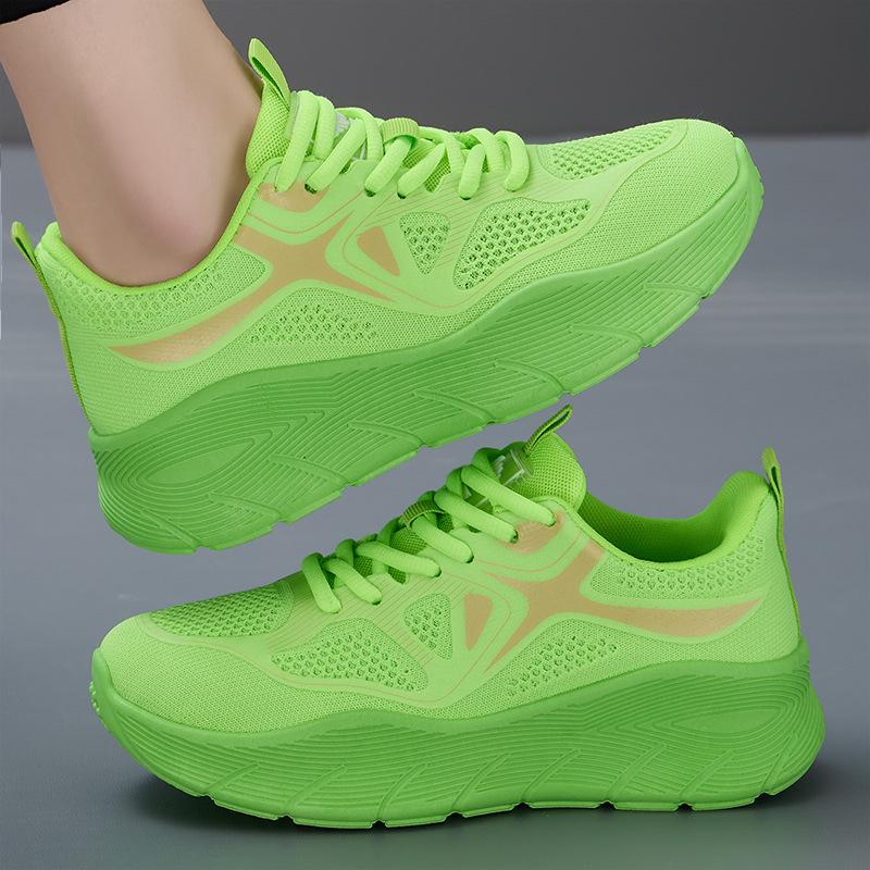 Обувь Женская спортивная обувь Универсальная одинарная обувь Летающая тканая дышащая сетчатая обувь Мягкая подошва Удобная обувь для бега Легкий верх Легкий