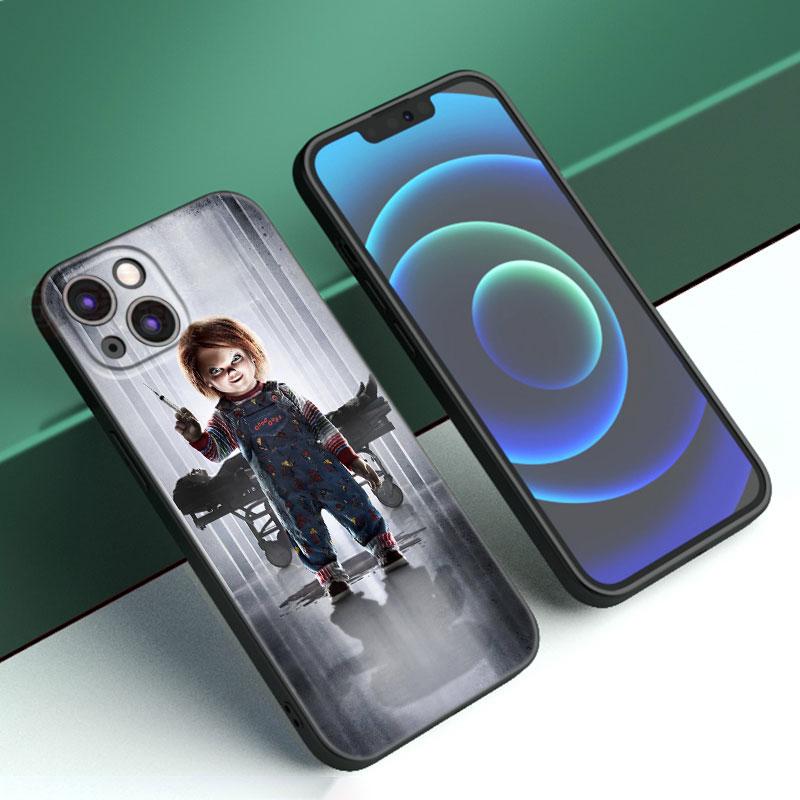 Чехол для телефона с изображением куклы Чаки из фильма ужасов для Apple iPhone 12 13 Mini 11 14 15 Pro Max 7 8 + X XR XS SE 2020 2022, черный силиконовый чехол