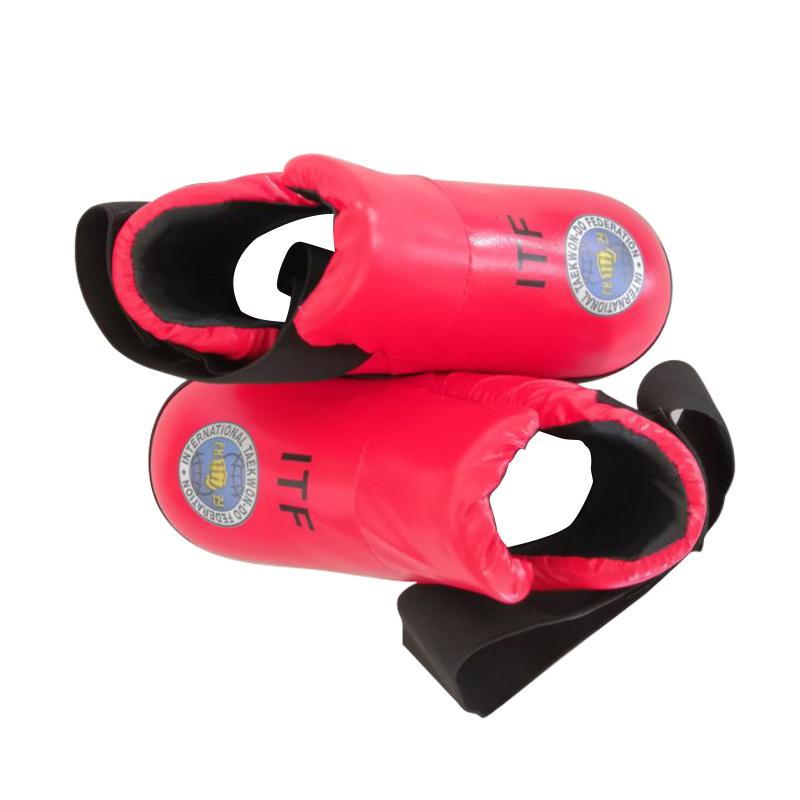 Taekwondo Red/Blue ITF Taekwondo PU Leather Gloves Foot Guard Ankle Gloves Martial Arts Karate Training Protector Equipment