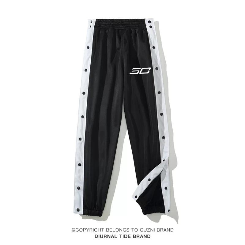 Owen Same Style Row Button Pants Appearance Warm-up Training Basketball Shorts Seconds off Full Open Buckle Breathable Quick-Drying Sports Casual