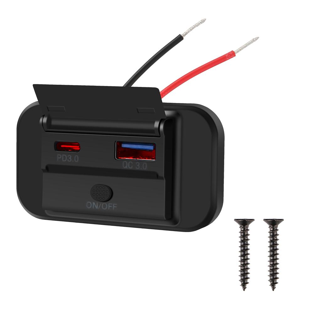 Двойной USB-адаптер для быстрой зарядки PD 3.0, розетка для мотоцикла, кемпера, грузовика, квадроцикла, лодки, автомобиля, автофургона, 12 В/24 В, автомобильное зарядное устройство