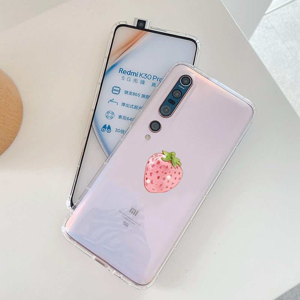 Милый чехол для телефона с клубникой для Samsung S 20 21 22 23 для Redmi Note7 8 9 10 для Huawei P20 30 40 Прозрачный чехол