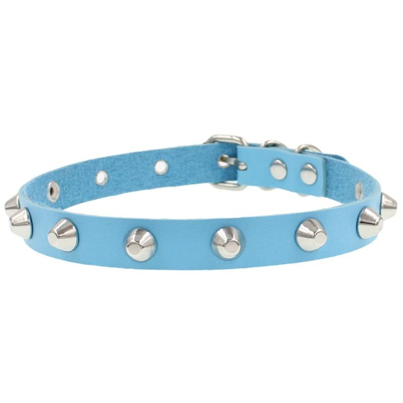 Eco-friendly PU Leather Multi-rivet Punk Metal Rock Harajuku Collar Couple Necklace Collarbone Chain Bracelet