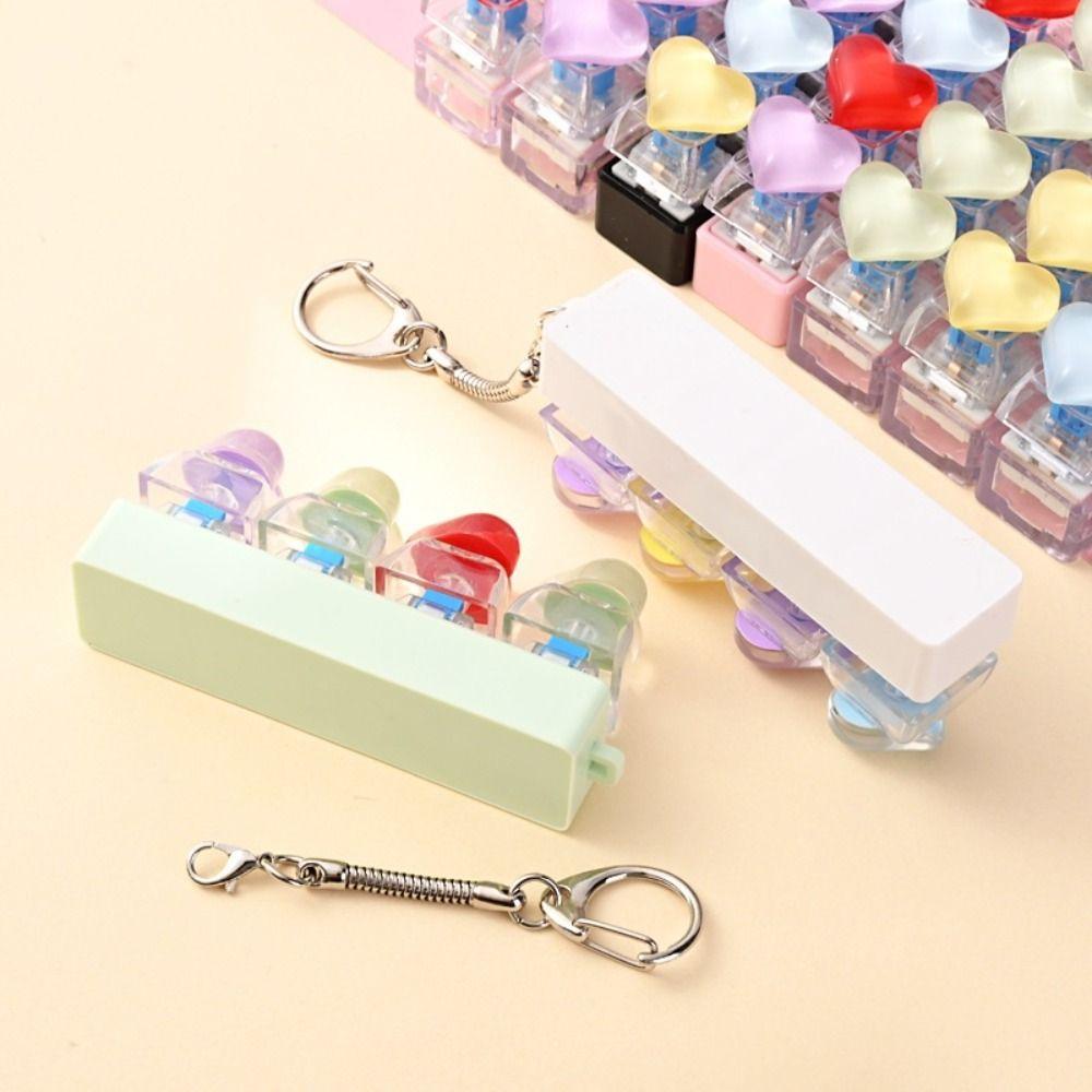 4 Keys Clickable Button Fidget Toy Decompression Fidget Keychain Bag Charm
