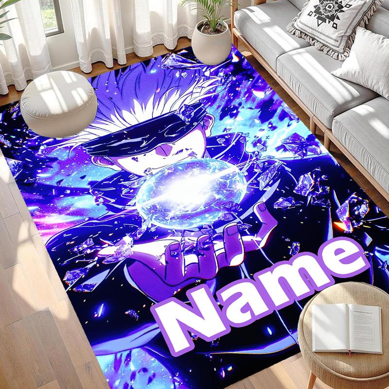 Custom Name Personalized Jujutsu Kaisen Print Carpet, Versatile Home Decor Rug, for Playroom, Apartment, Balcony, Entryway, Hallway Gift