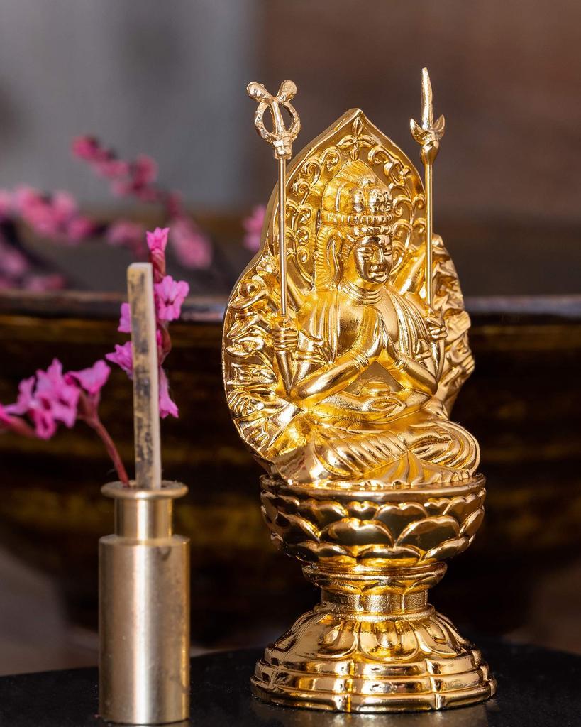 Small Thousand-Armed Kannon Bodhisattva Statue [7cm (Gold Plated24K Gold)] Sculptor: Keishu Watanabe Original Model (Year of the Rat) Zodiac Guardian