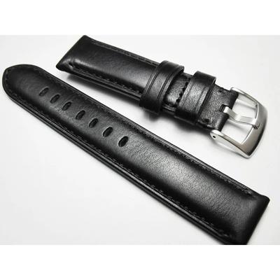 Ремешок для часов из толстой коровьей кожи 20 21 22 мм, роскошный черный, ручной работы, винтажный мужской браслет из дермы, кожаный ремешок на запястье, ремень, аксессуары