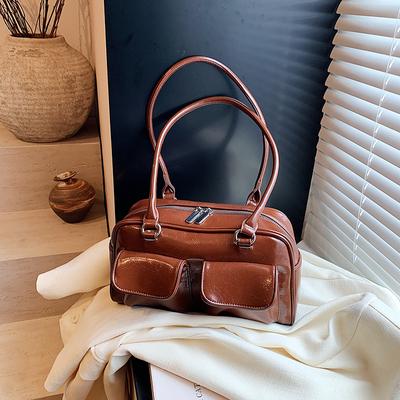 Большая вместимость подмышечная сумка Boston Bag осень и зима мода ретро повседневная текстура портативная сумка через плечо