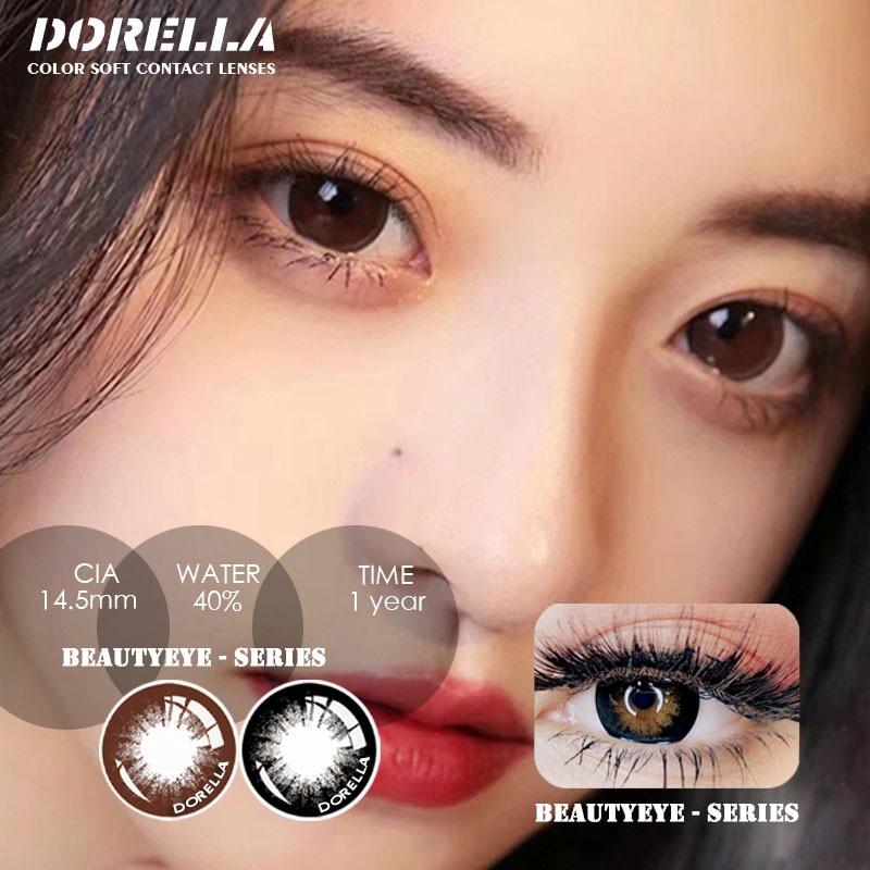 D'ORELLA 1 пара (2 шт.) натуральных цветных контактных линз для глаз, косметические контактные линзы, цветные контакты для глаз