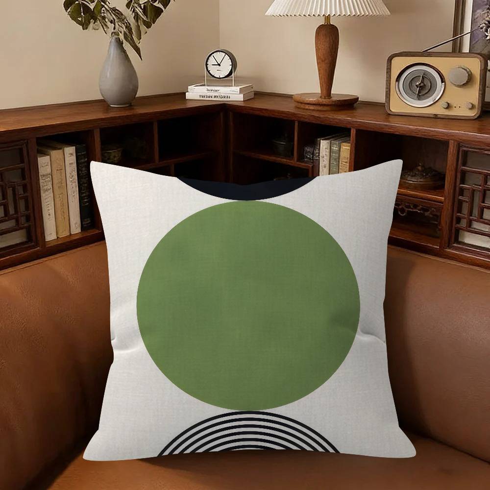 Abstract Green Bauhaus-Style Cushion Cover Car Throw Pillow Case For Sofa Car Christmas Gift