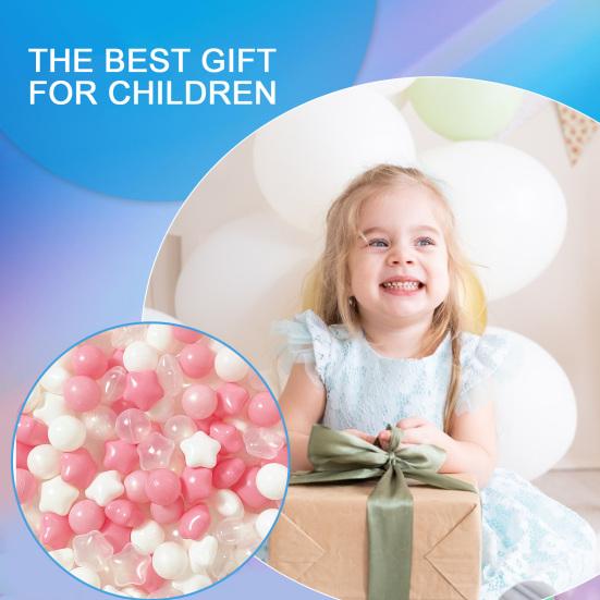 100Pcs Ocean Ball Pit Balls Safe Star Balls for Playrooms Sensory Perception Toys