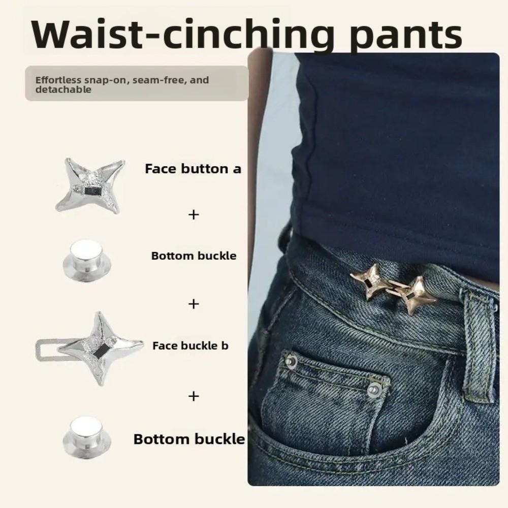 Fixed Waist Buckle Adjustable Belt Buckles New Jeans Buttons Dress Decoration
