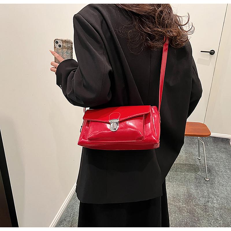 Винтажная масляно-вощеная кожаная простая квадратная сумка, модная универсальная сумка через плечо, женская новая сумка через плечо