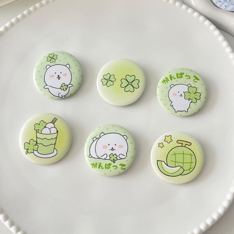 6pcs/set 45mm Cute Cartoon Mini Enamel Pins Kawaii Badges for Bag Denim Jacket Scrapbook Journal Girly Collectible Badge Pins