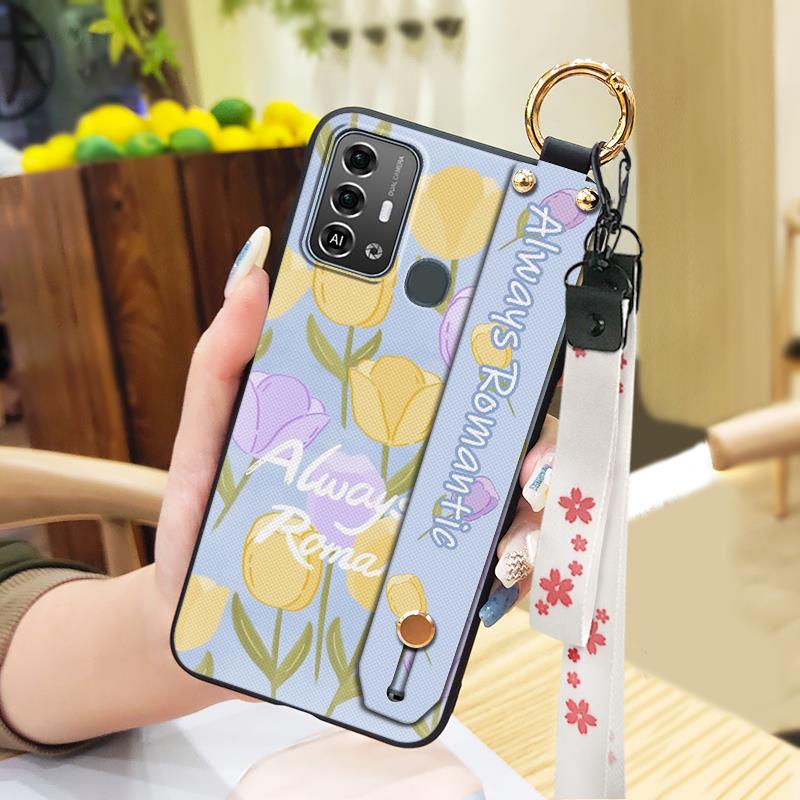 Silicone Dirt-resistant Phone Case For ZTE Blade A53 Pro Fashion Design Wristband Waterproof Phone Holder Anti-knock